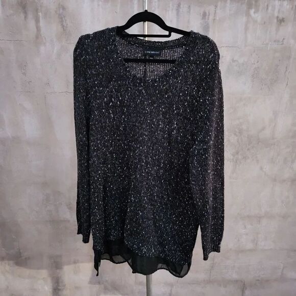 Lane Bryant Sweaters - Lane bryant black and white sweater with sheer black hem